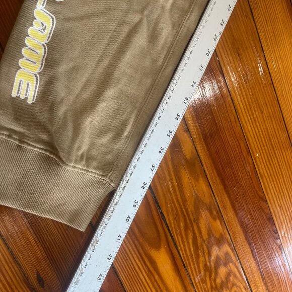 Pink Dolphin Racing RARE+ Posi Flame Embroidered Jogger Tan Men's Size Large - Picture 7 of 9